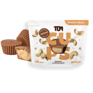 Mini Cups milk chocolate with cashew butter, 25pcs